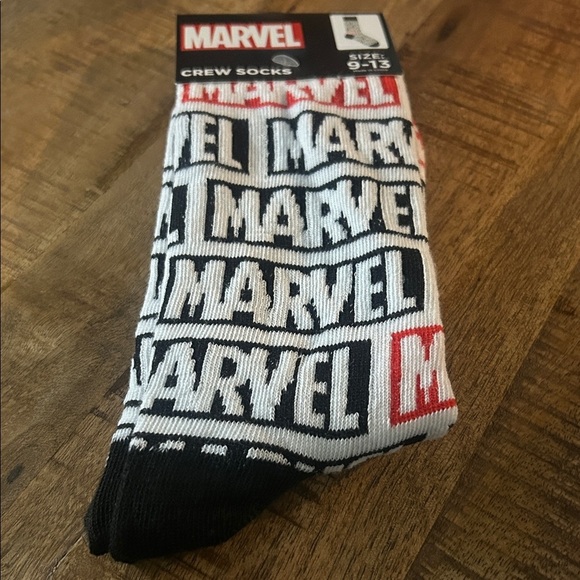 Marvel Other - Marvel Black, White, and Red Logo Crew Socks
